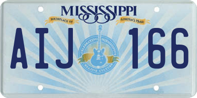 MS license plate AIJ166