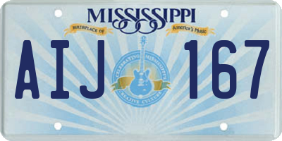 MS license plate AIJ167