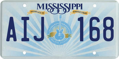 MS license plate AIJ168
