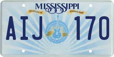 MS license plate AIJ170
