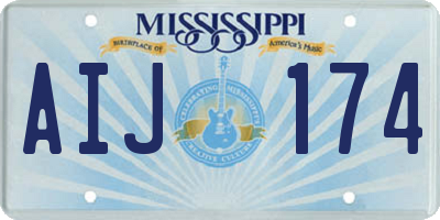 MS license plate AIJ174