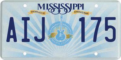 MS license plate AIJ175