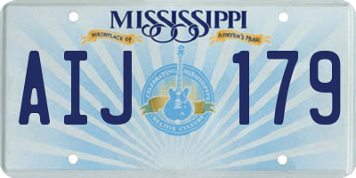 MS license plate AIJ179