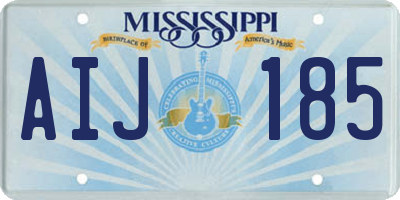 MS license plate AIJ185