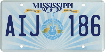 MS license plate AIJ186