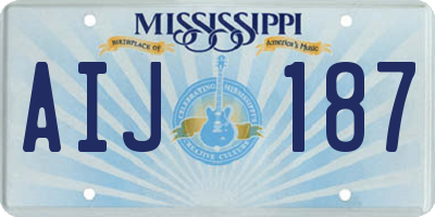 MS license plate AIJ187