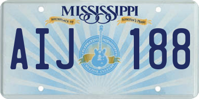 MS license plate AIJ188