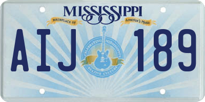 MS license plate AIJ189