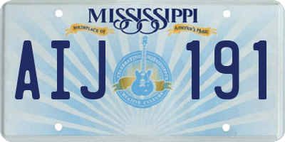 MS license plate AIJ191