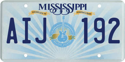 MS license plate AIJ192