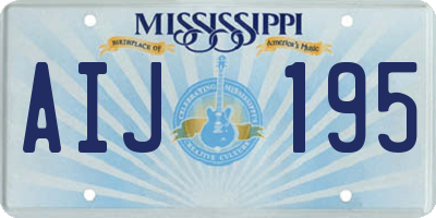 MS license plate AIJ195