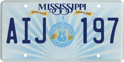 MS license plate AIJ197
