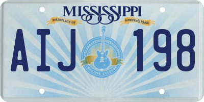 MS license plate AIJ198