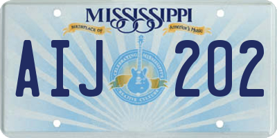 MS license plate AIJ202