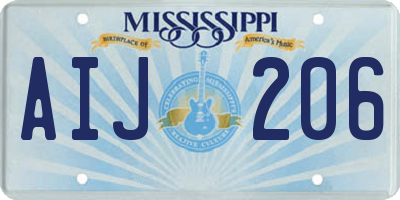 MS license plate AIJ206