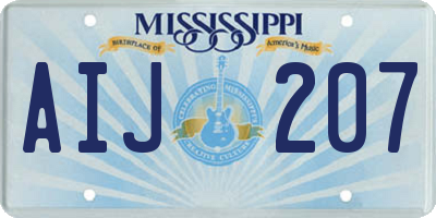 MS license plate AIJ207