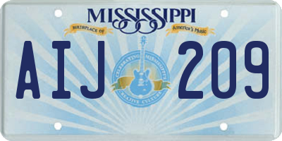 MS license plate AIJ209