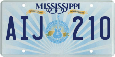 MS license plate AIJ210