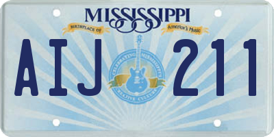 MS license plate AIJ211