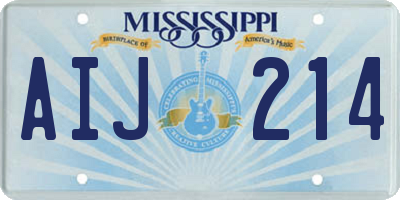 MS license plate AIJ214