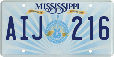 MS license plate AIJ216