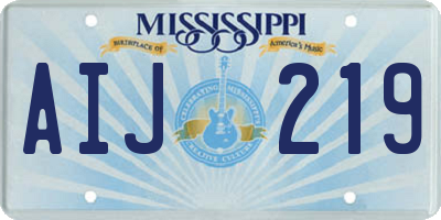 MS license plate AIJ219