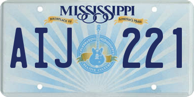 MS license plate AIJ221