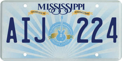 MS license plate AIJ224