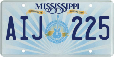 MS license plate AIJ225