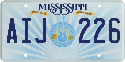 MS license plate AIJ226