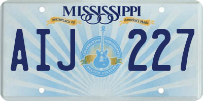 MS license plate AIJ227