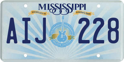 MS license plate AIJ228