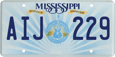 MS license plate AIJ229