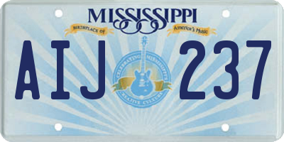 MS license plate AIJ237