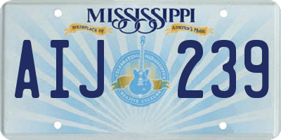 MS license plate AIJ239