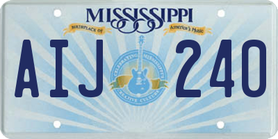 MS license plate AIJ240