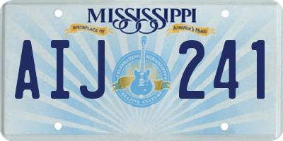 MS license plate AIJ241