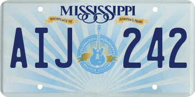 MS license plate AIJ242