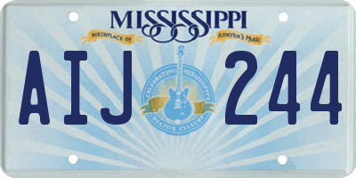 MS license plate AIJ244