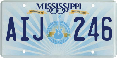 MS license plate AIJ246