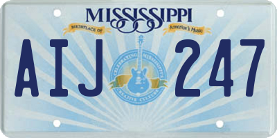 MS license plate AIJ247