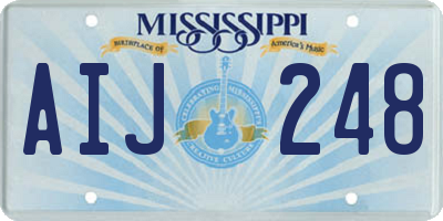MS license plate AIJ248