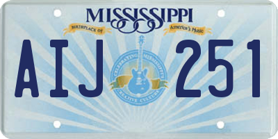 MS license plate AIJ251
