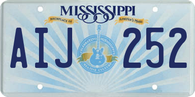 MS license plate AIJ252