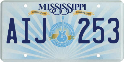 MS license plate AIJ253