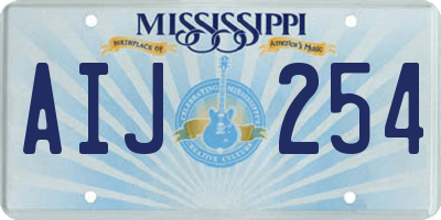 MS license plate AIJ254