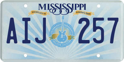 MS license plate AIJ257