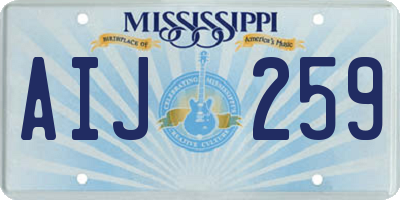 MS license plate AIJ259