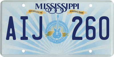 MS license plate AIJ260