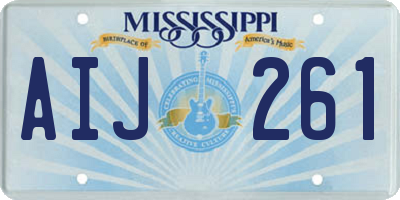 MS license plate AIJ261